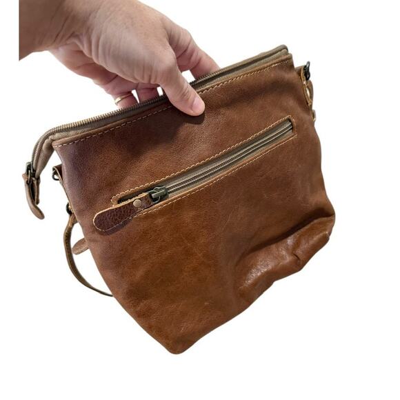 MYRA Leather Western Cow Hair Animal Print Crossbody Bag Tooled Leather - Picture 6 of 7